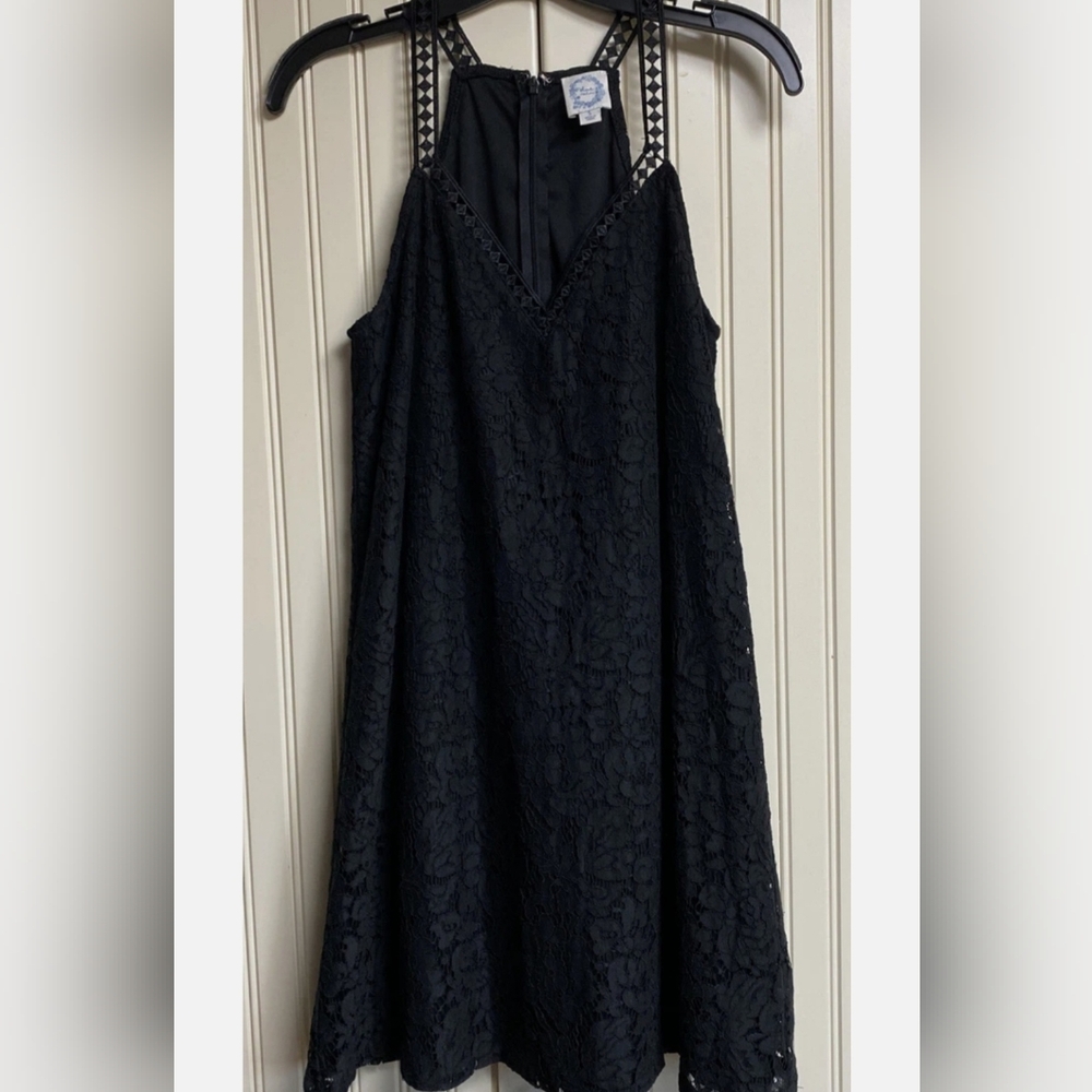 Blue Rain Black Lace Maxi Dress